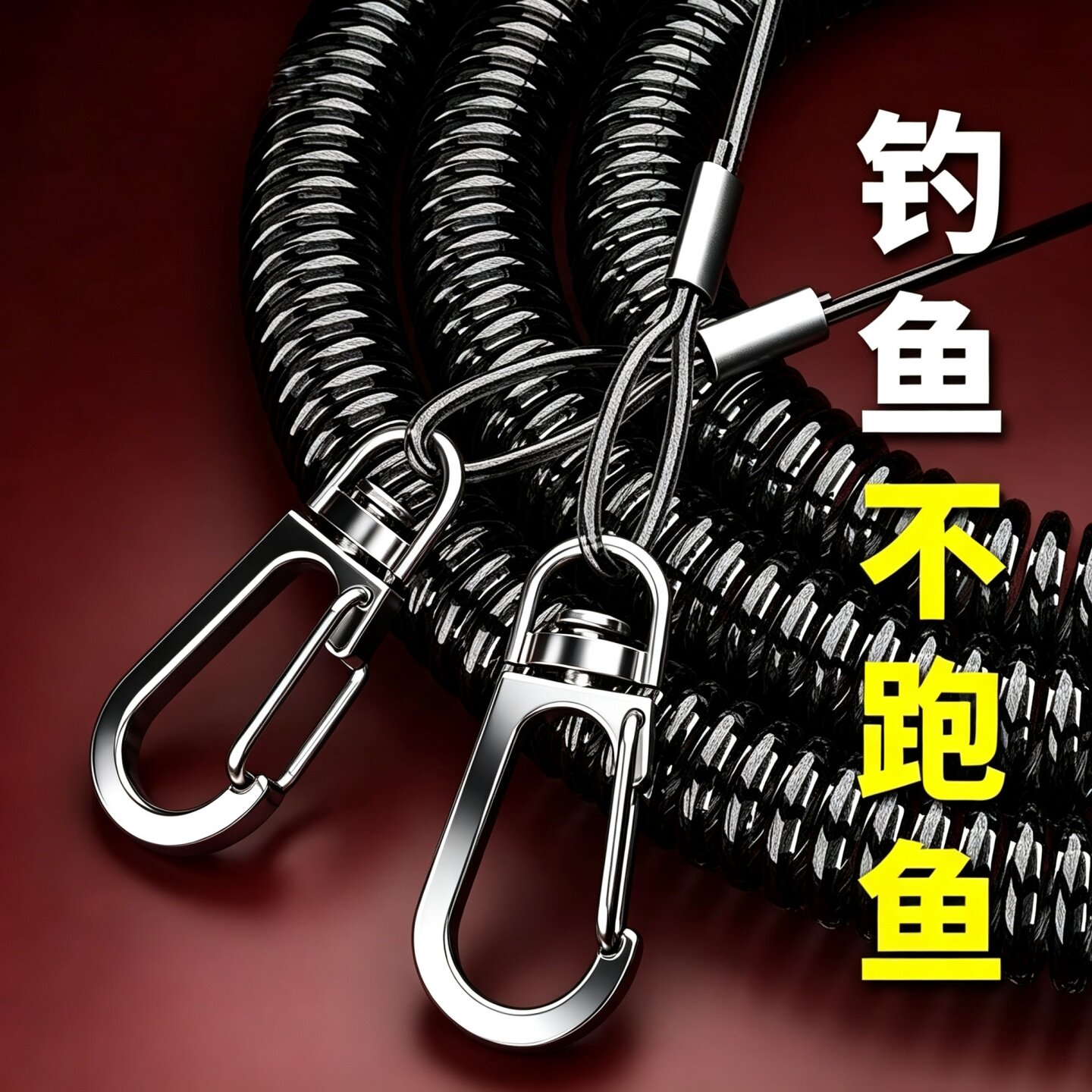钢丝自动伸缩路亚筏钓防丢绳
