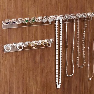 镜柜门后项链收纳挂架手链耳环联排挂钩防缠绕壁挂式首饰品展示架