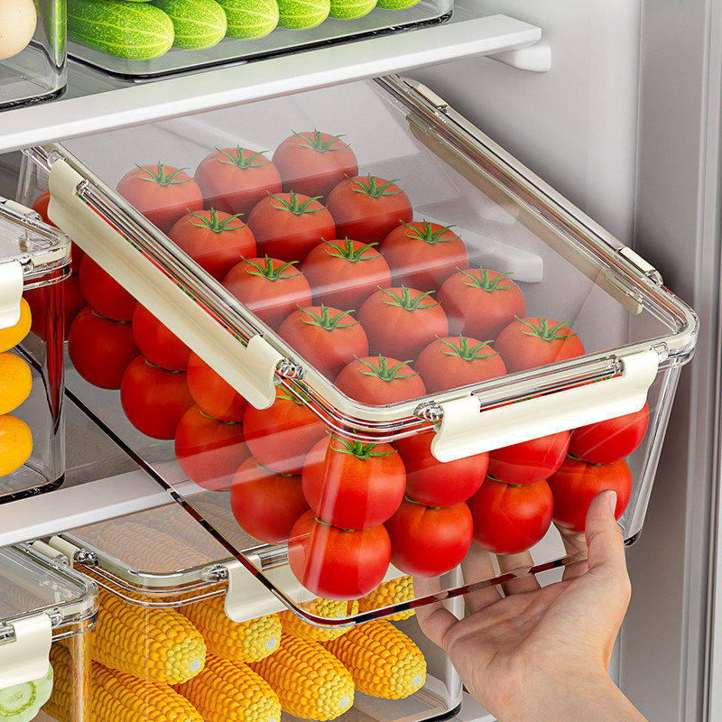 保鲜盒食品级冰箱收纳盒专用透明密封盒冷冻防潮水果泡菜盒大容量,收纳整理,食物收纳盒,淘宝优惠券,粉丝福利购,淘宝优惠卷