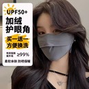 防晒口罩女高颜值夏季 防紫外线面罩全脸护角冰丝透气2024新款 薄