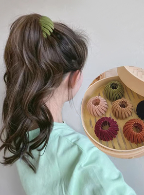 韩国鸟巢发圈盘发器懒人发夹丸子头扎高马尾神器固定发卡伸缩抓夹