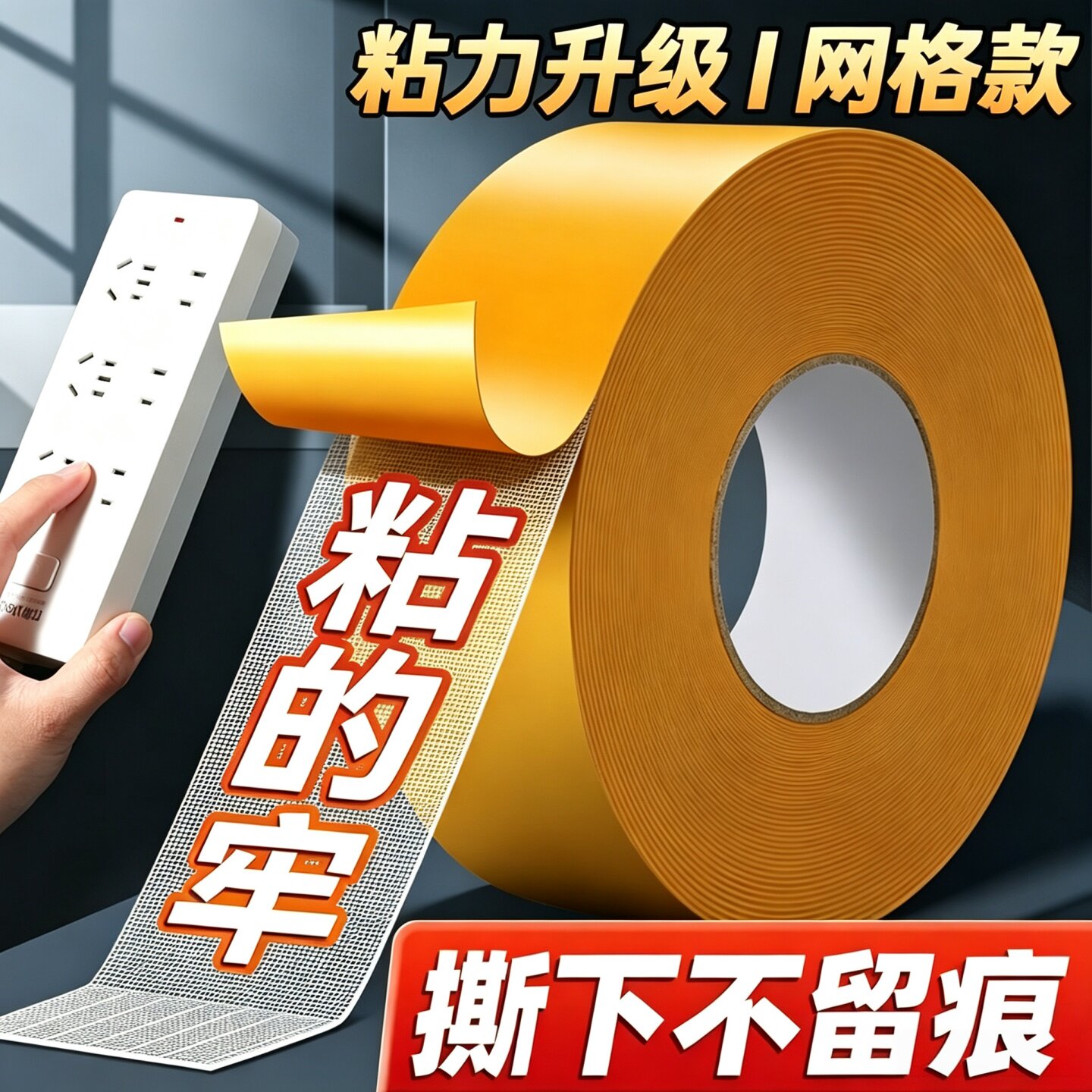 强力布基胶带网格不留痕双面胶
