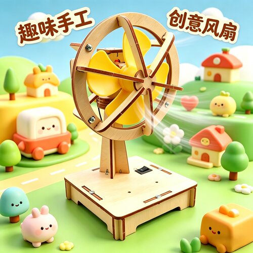 小学生科学实验电动摇头拼装玩具
