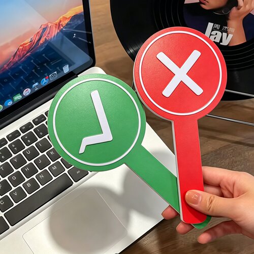 新款双面对错牌应援棒创意搞怪