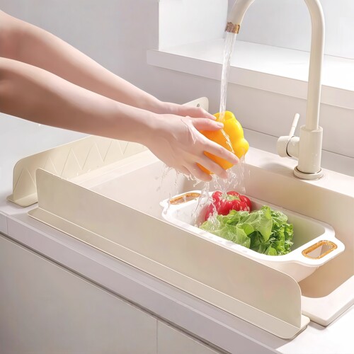 一体式吸盘水槽挡水板防溅水加长