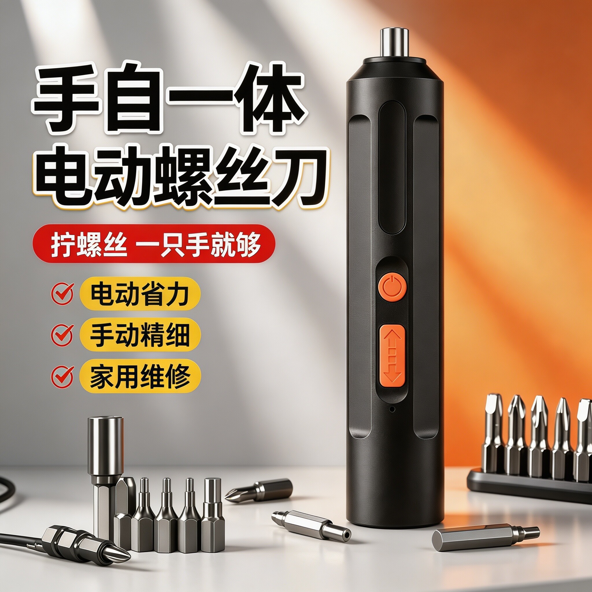 家用迷你充电电动螺丝刀15件套