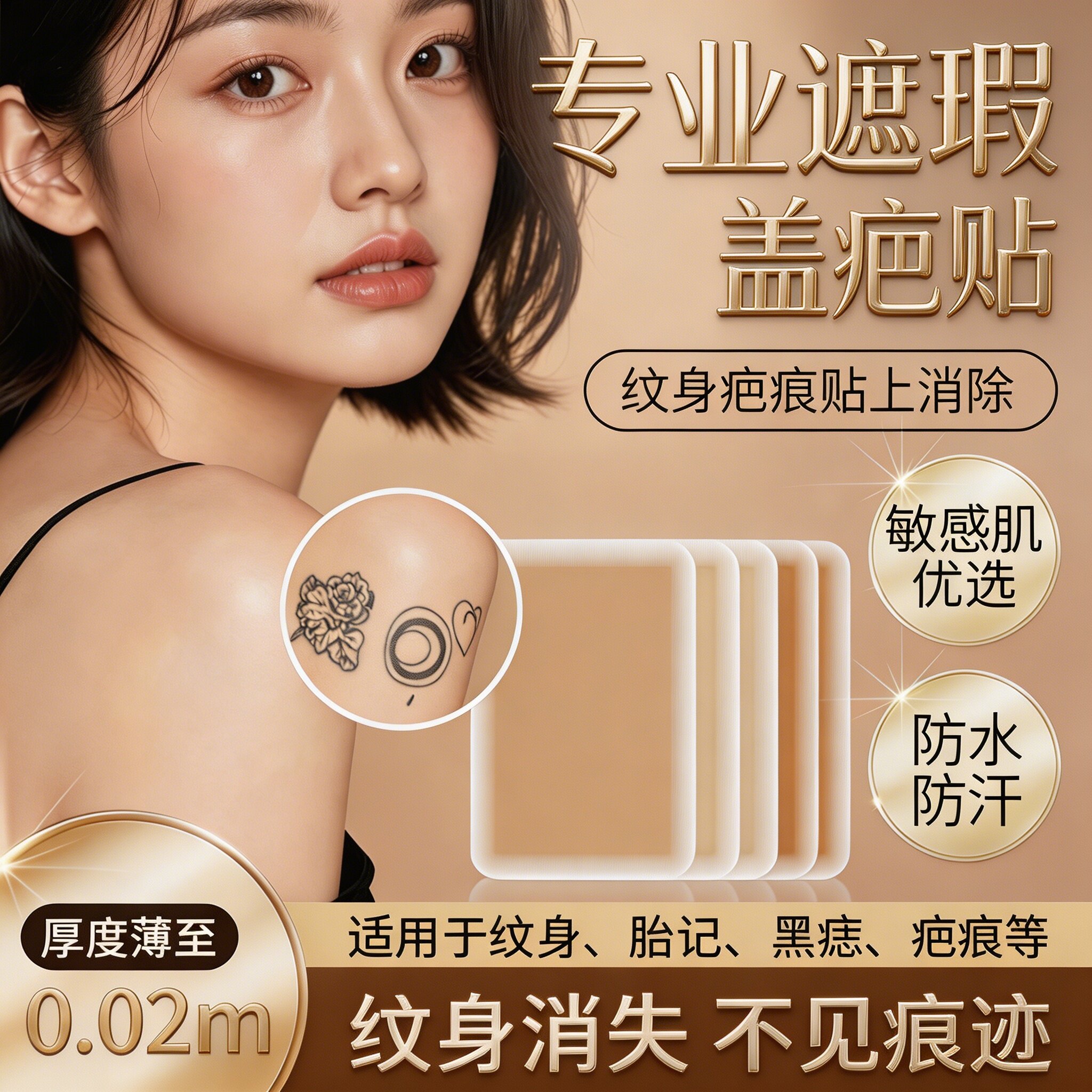 防水隐形遮瑕贴遮疤痕胎记