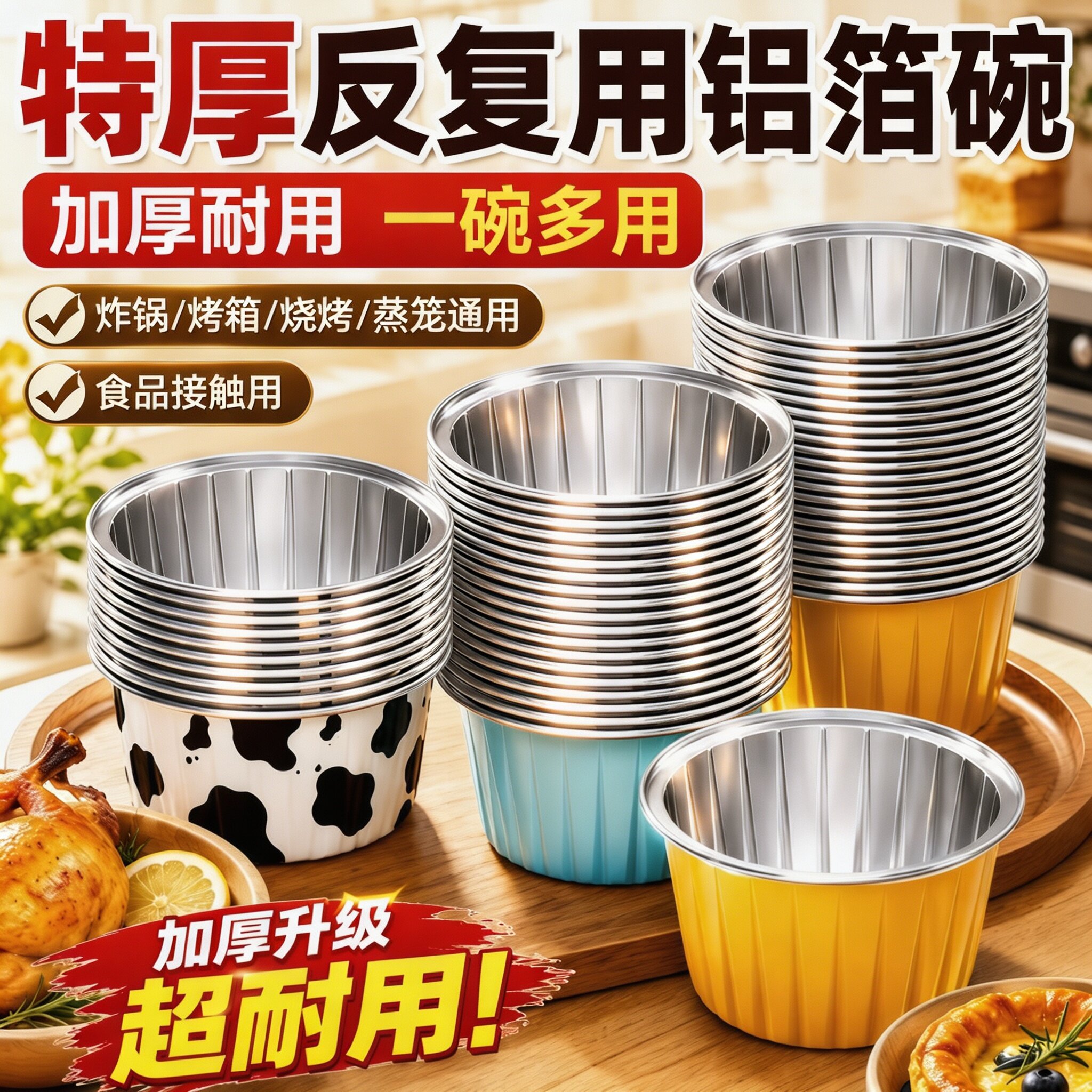 空气炸锅加厚耐高温锡纸碗