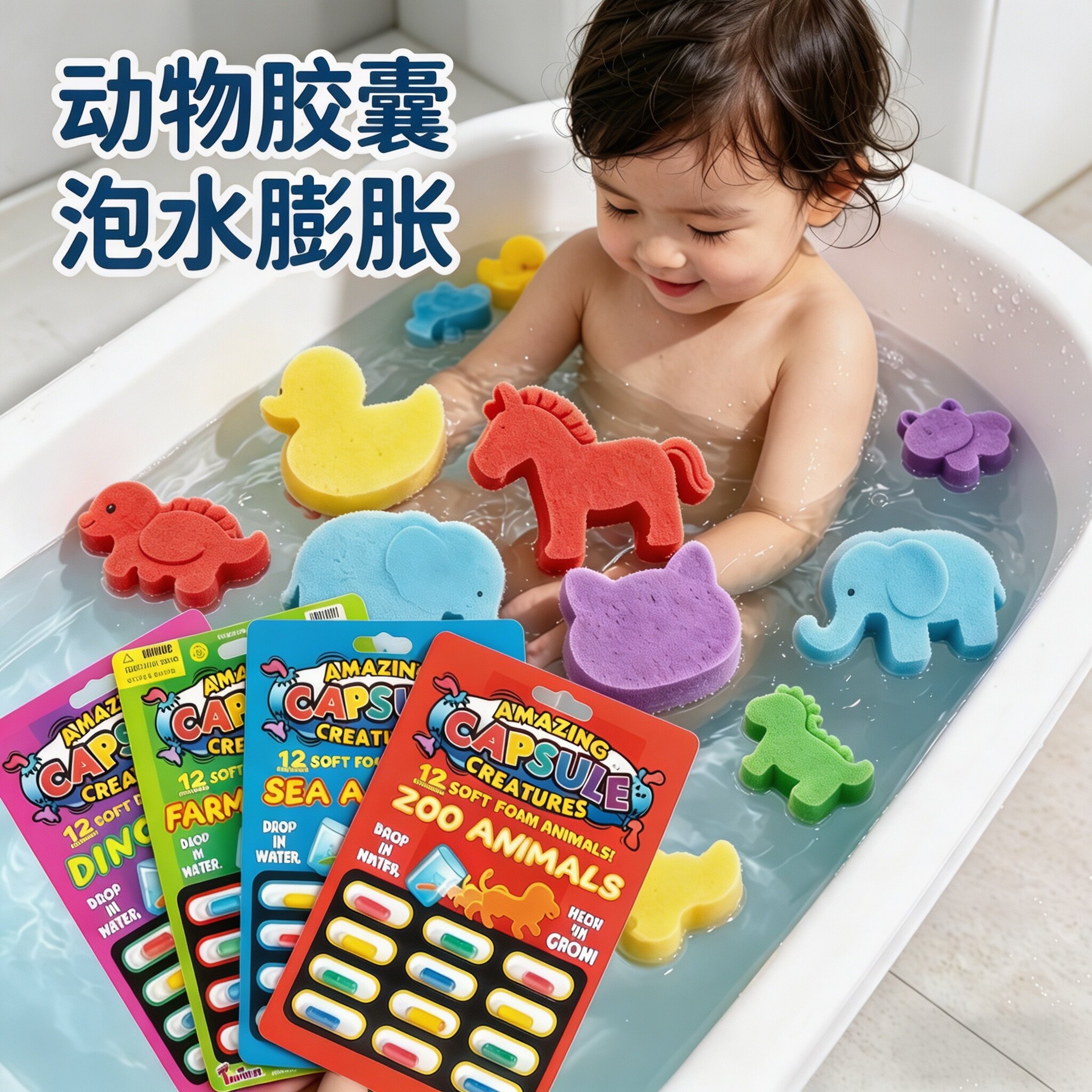 宝宝泡水膨胀恐龙胶囊戏水玩具