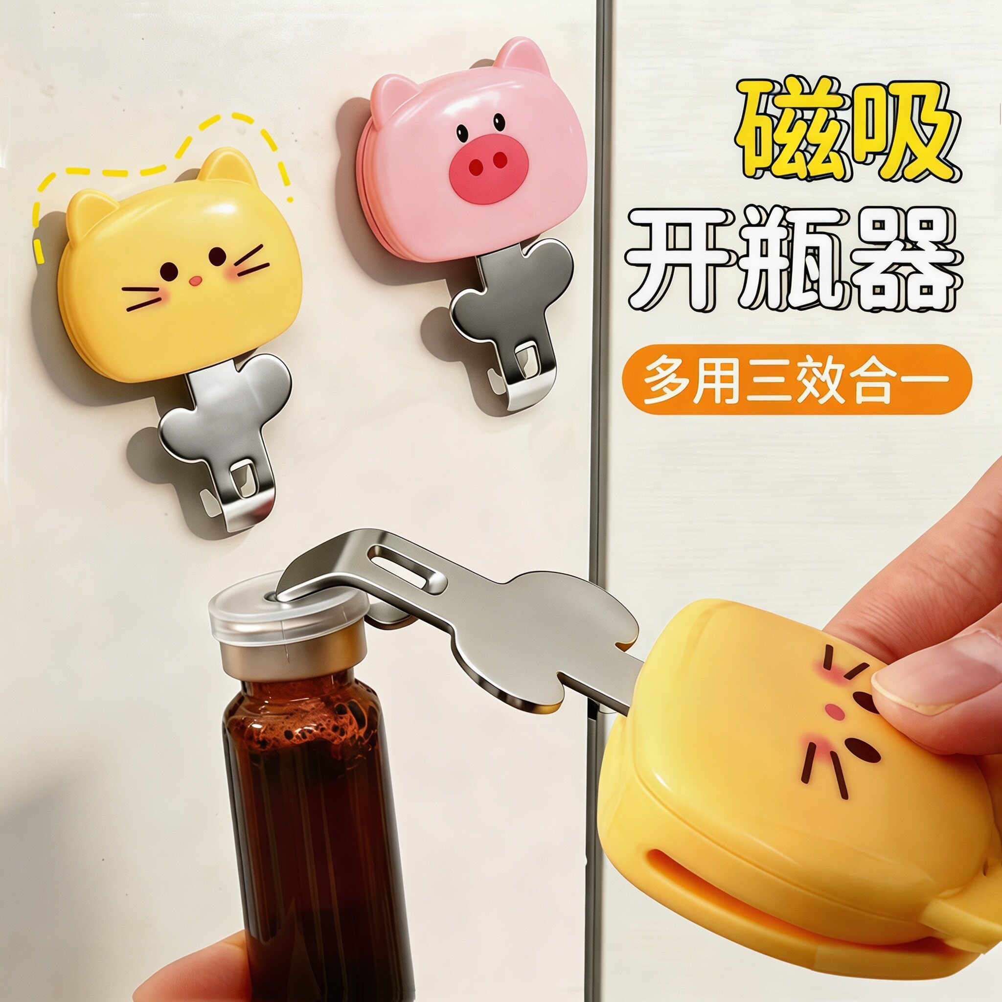 磁吸多功能卡通可爱开瓶器
