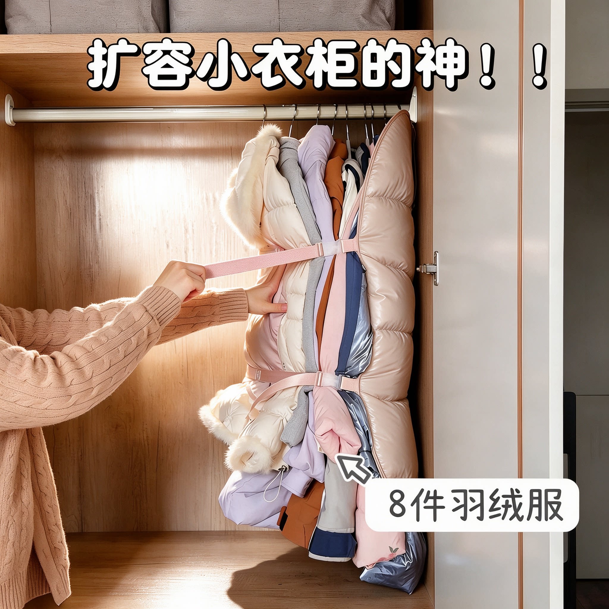 可折叠防尘衣物压压板羽绒服收纳