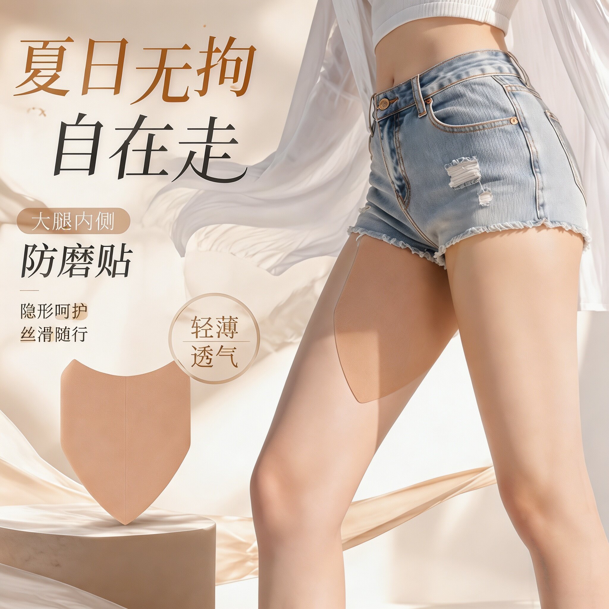 大腿根隐形超薄高弹防磨贴