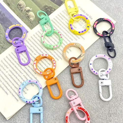 糖果色门扣加弹簧扣diy钥匙扣环