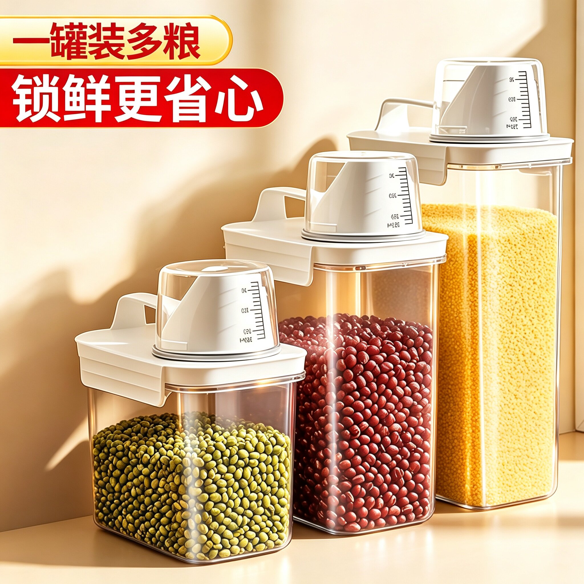 家用塑料密封杂粮收纳罐防潮