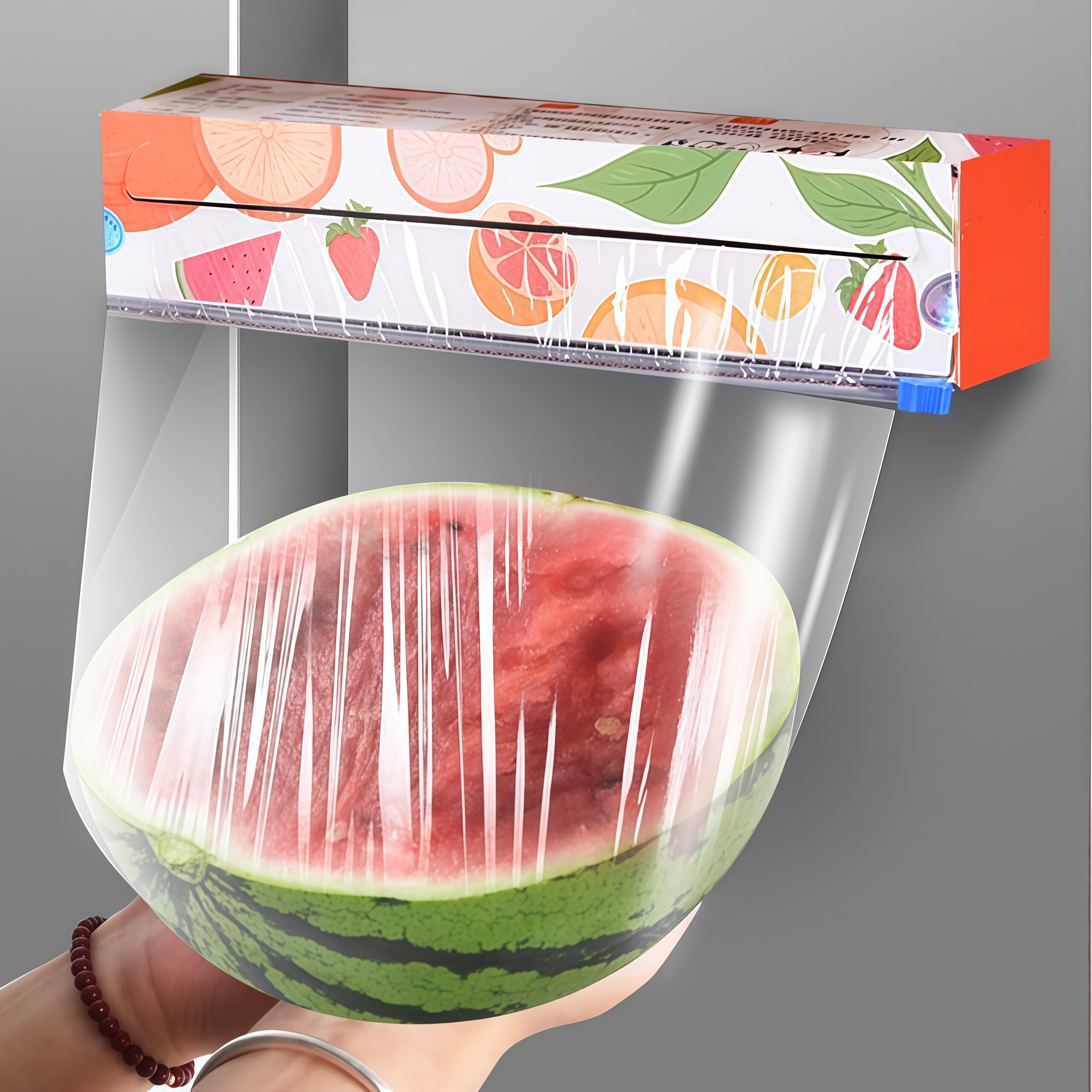 厨房滑刀式保鲜膜带切割器家用食品级保鲜膜套盒装大卷加厚免手撕