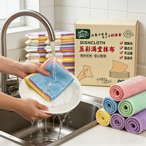 加厚丝瓜吸油抹布不掉毛厨房用