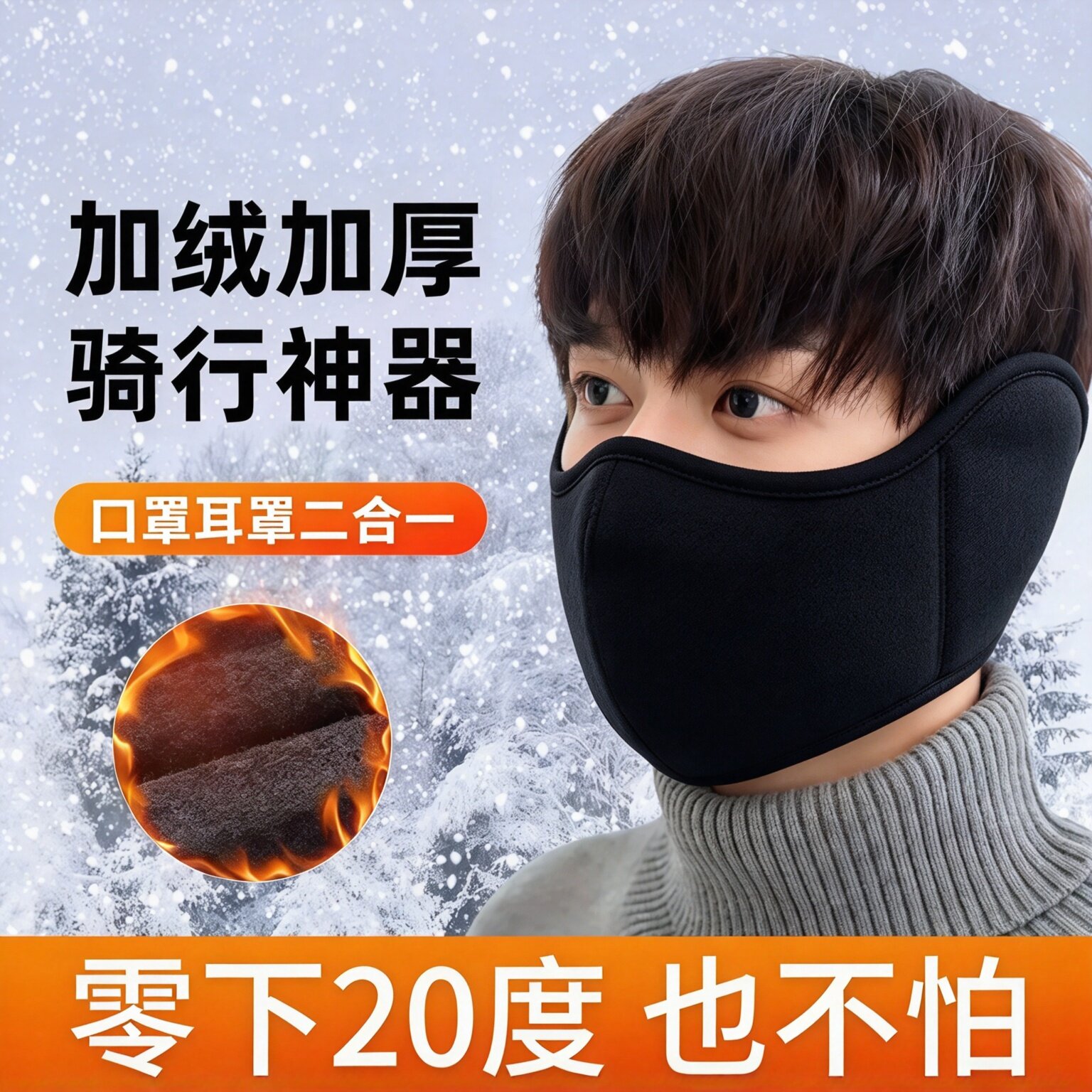 冬季骑行全脸防风保暖护耳面罩