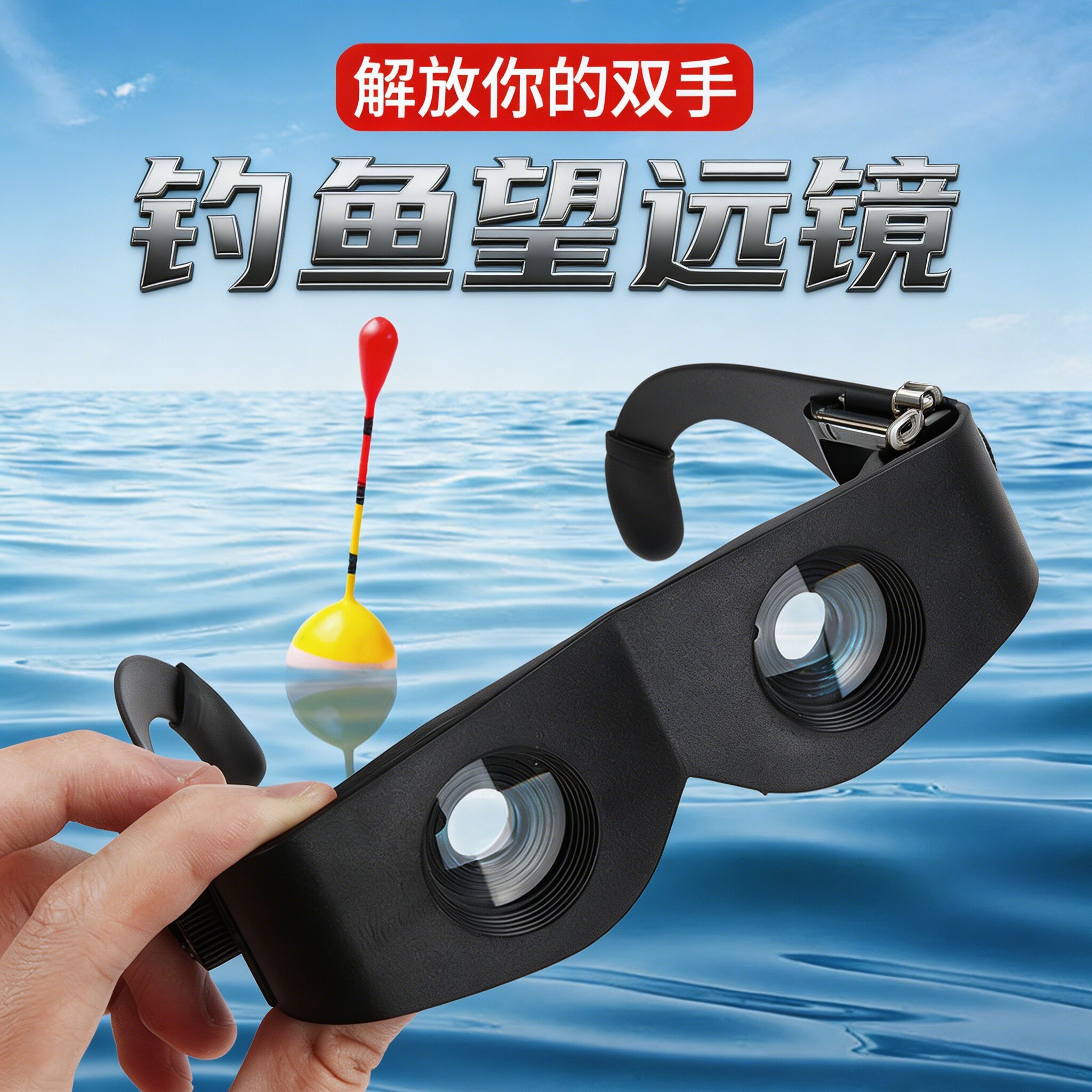 新款钓鱼望远镜垂钓神器高倍高清看漂夜视放大头戴式近视眼镜专用