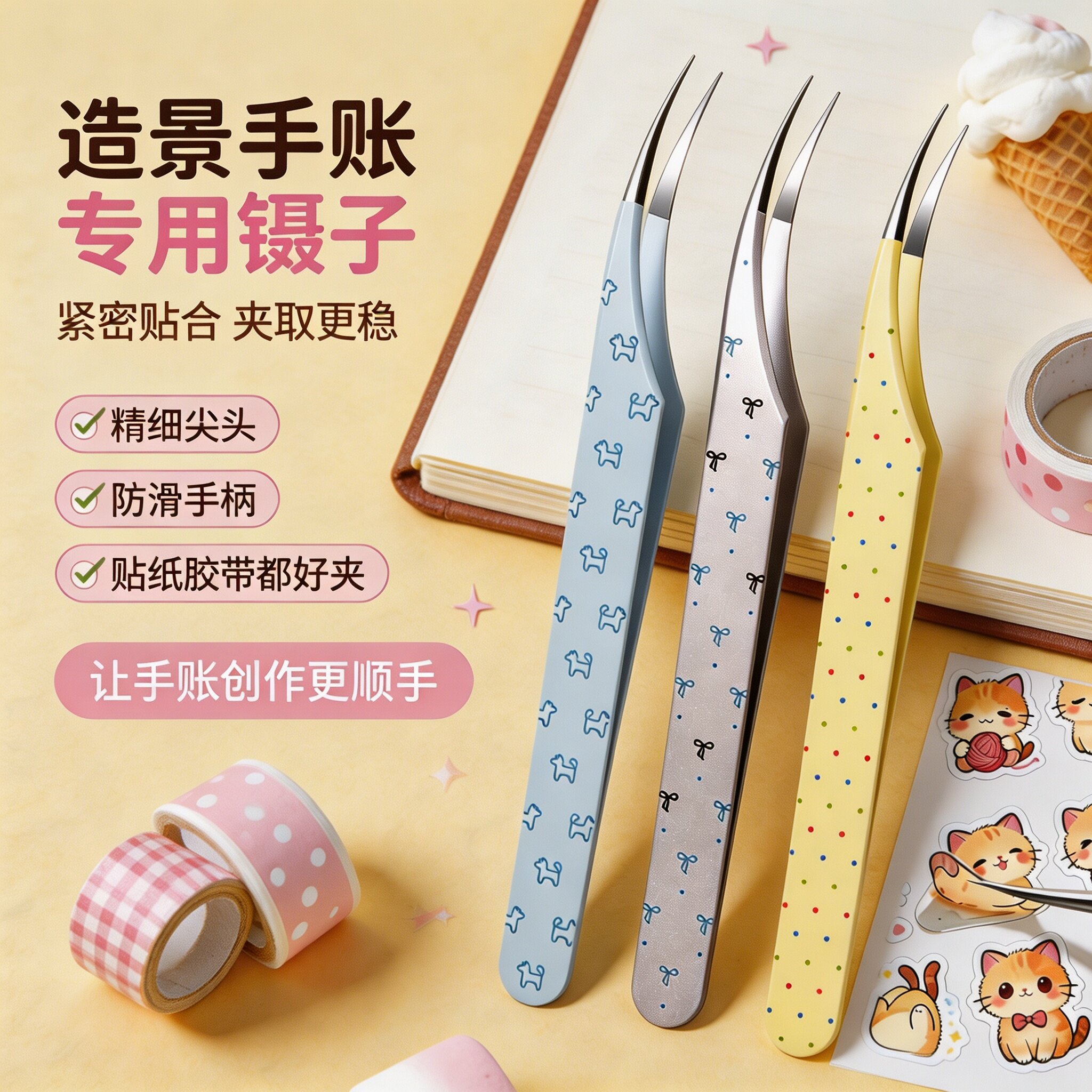 马卡龙手帐拼豆高精密镊子图片