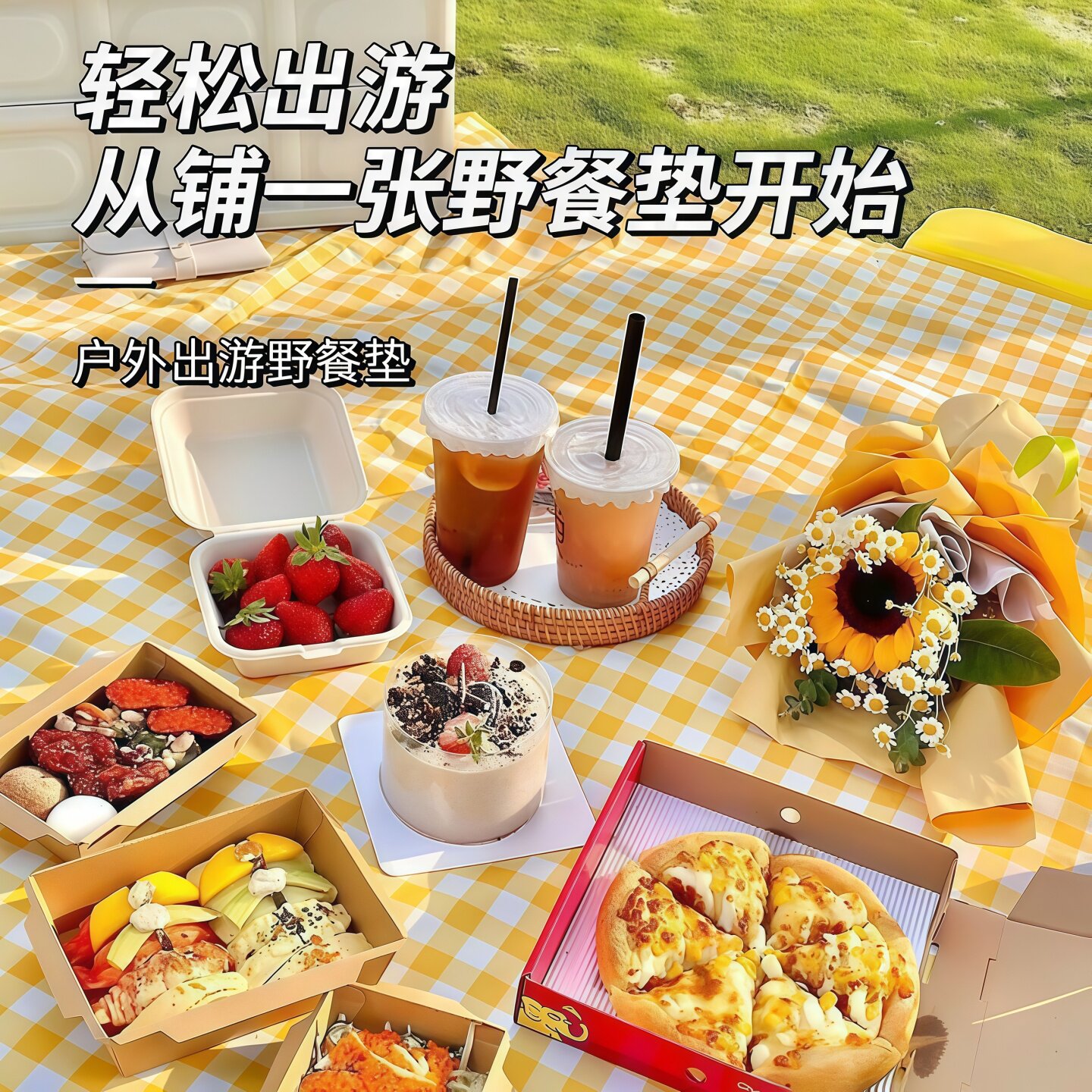 野餐垫防潮加厚防水户外草坪垫便携可折叠露营春游野炊垫隔脏地布