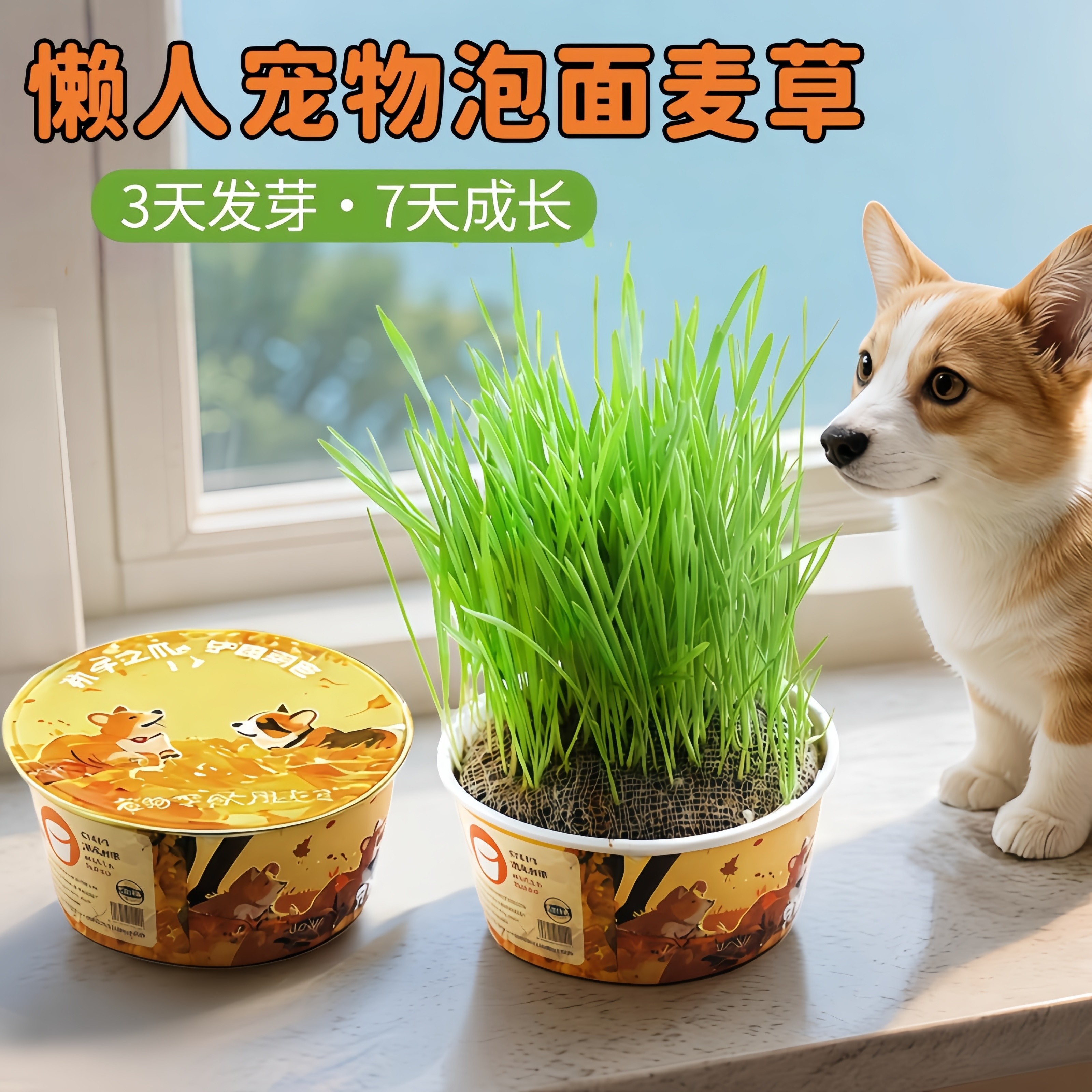 宠物狗狗专用狗草可以吃的草排毛球化毛草狗狗食用麦草齿清洁零食