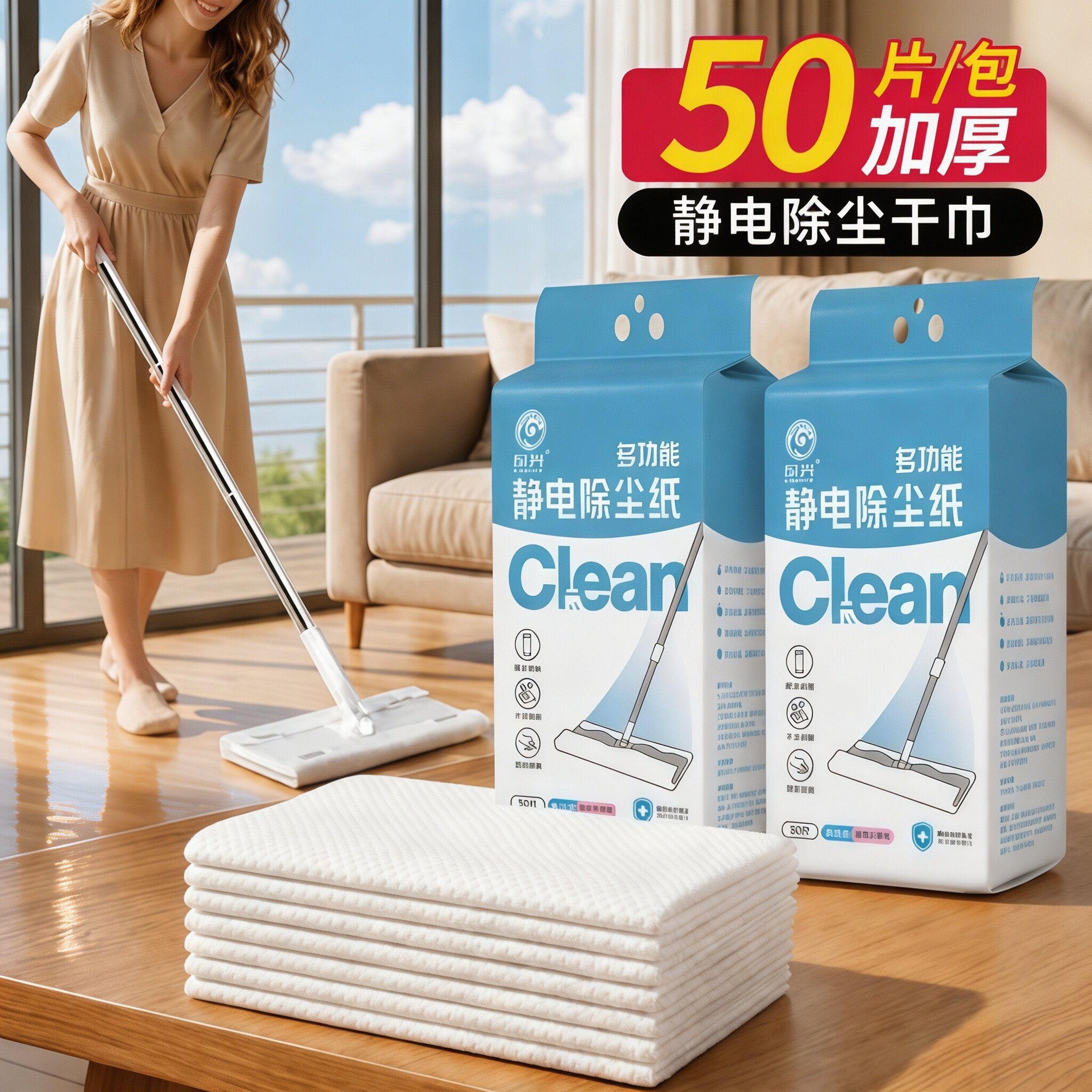 加大静电除尘纸一次性吸毛发
