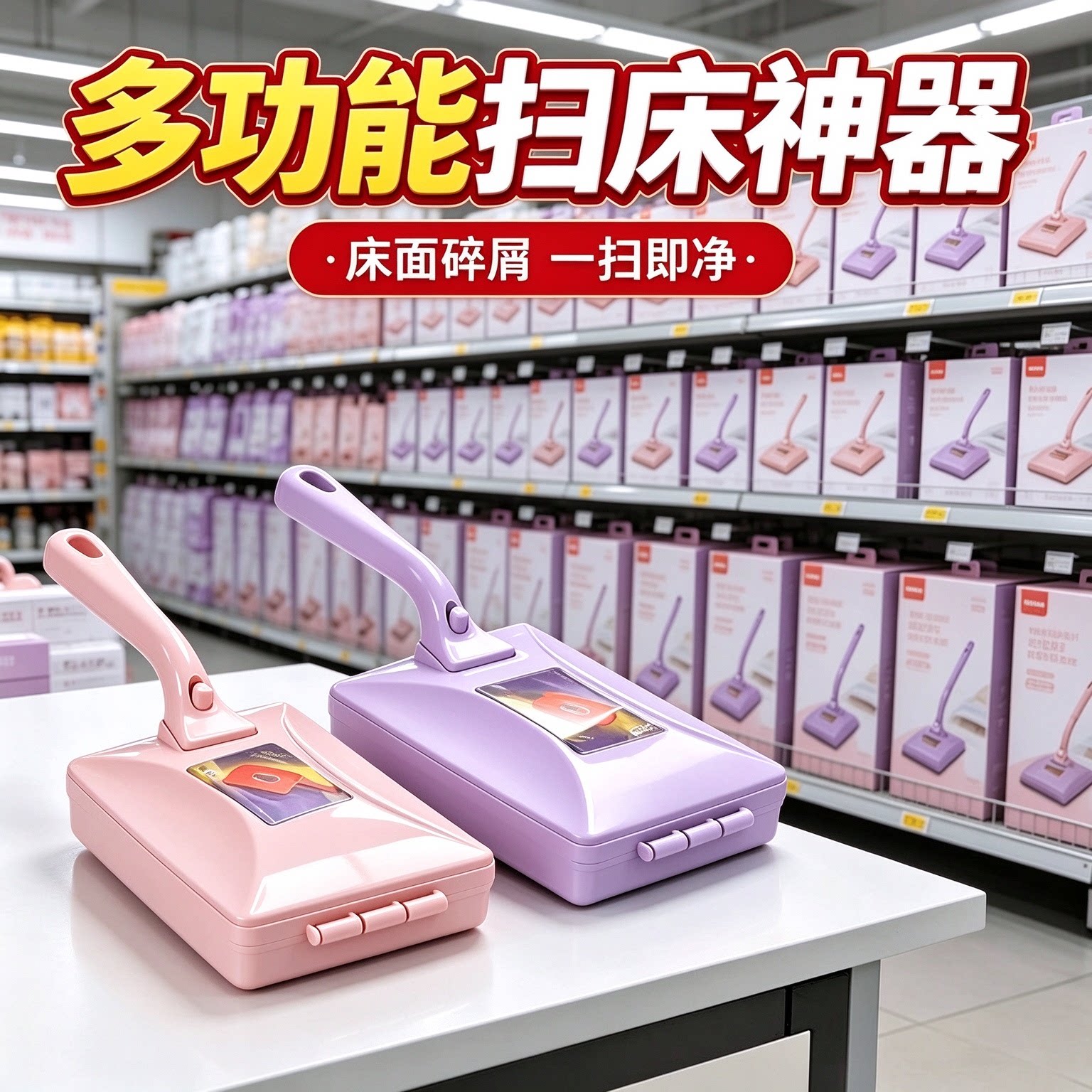 滚轮式多功能扫床刷床上地毯