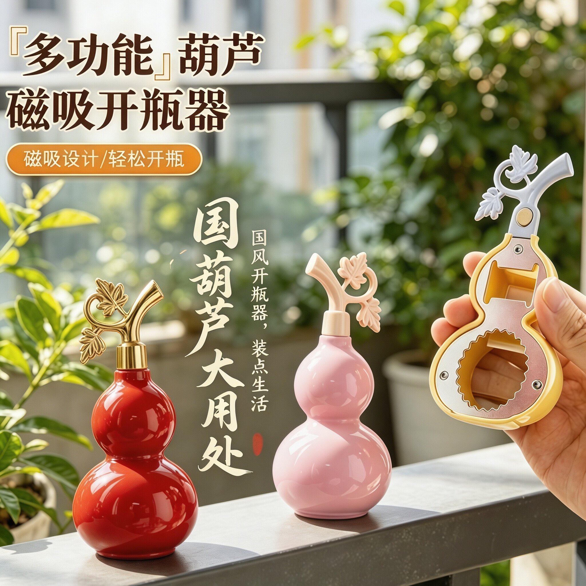 磁吸葫芦开瓶器国风冰箱贴