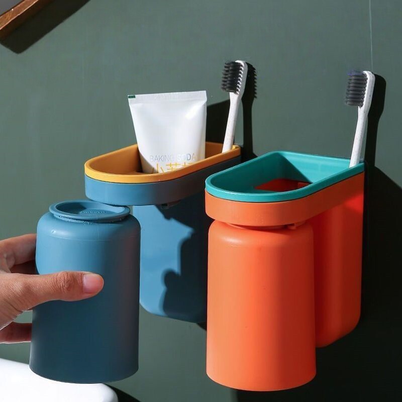 轻奢倒扣沥水牙刷杯牙刷置物架