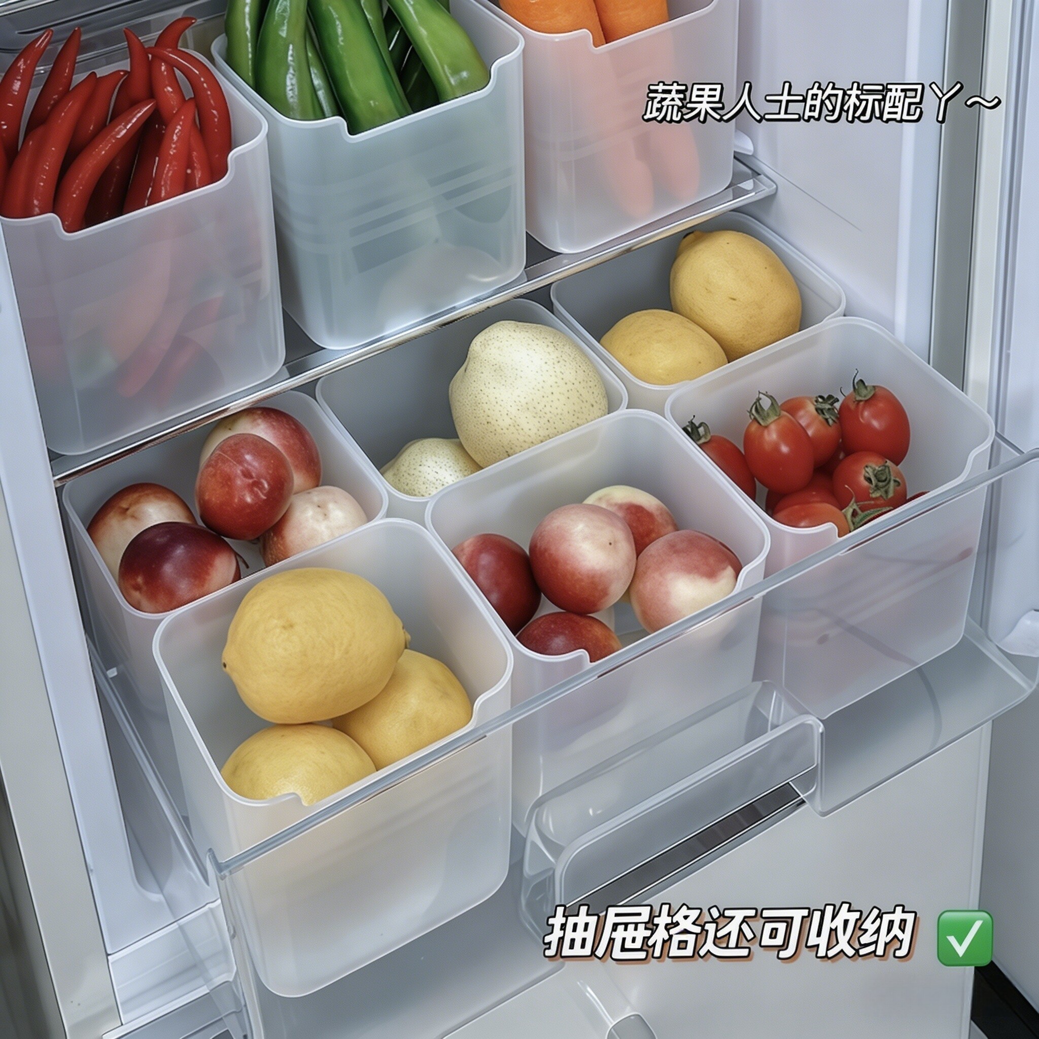 冰箱侧门收纳盒厨房分装整理神器内侧保鲜食品级侧面储物门上盒子