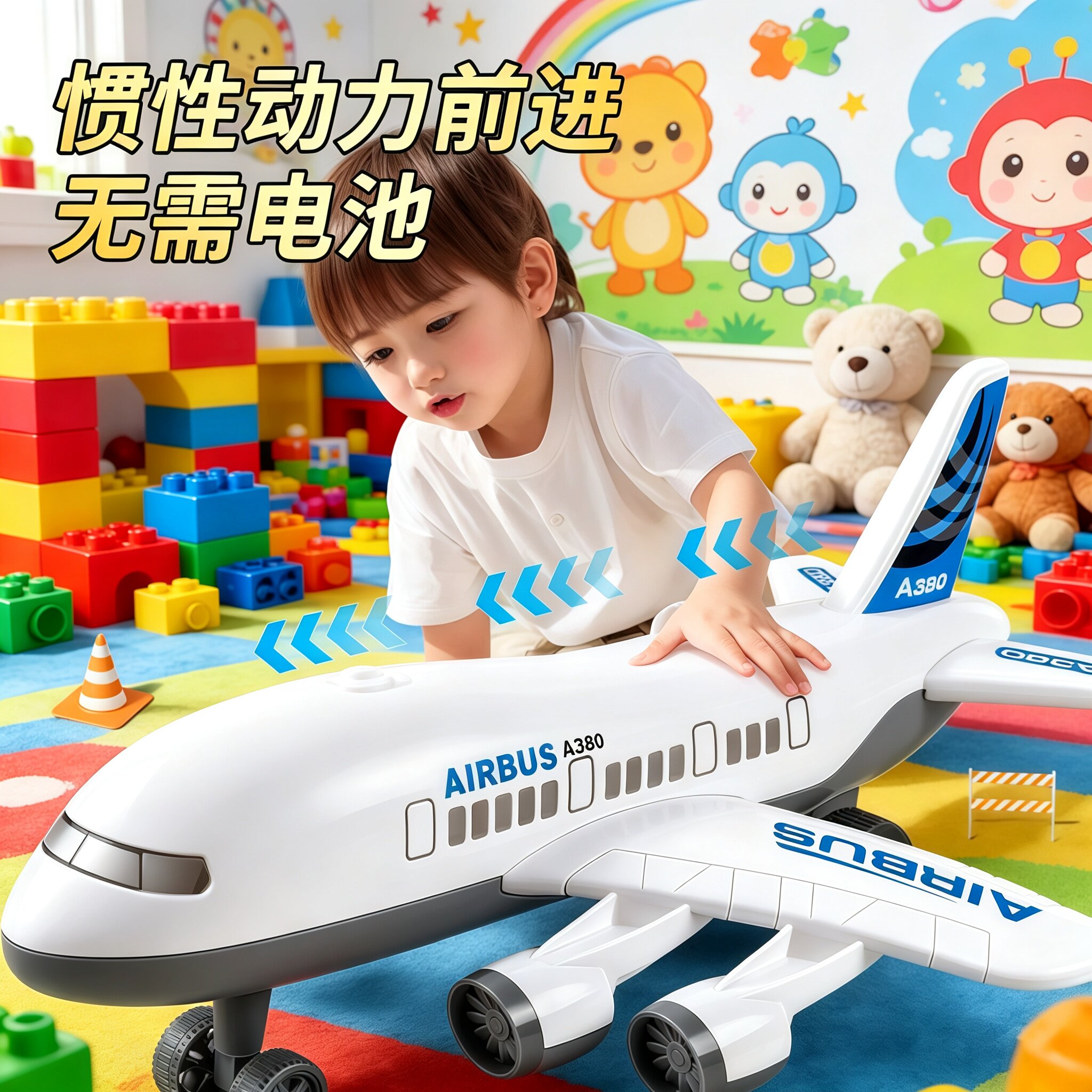 儿童惯性耐摔益智飞机玩具