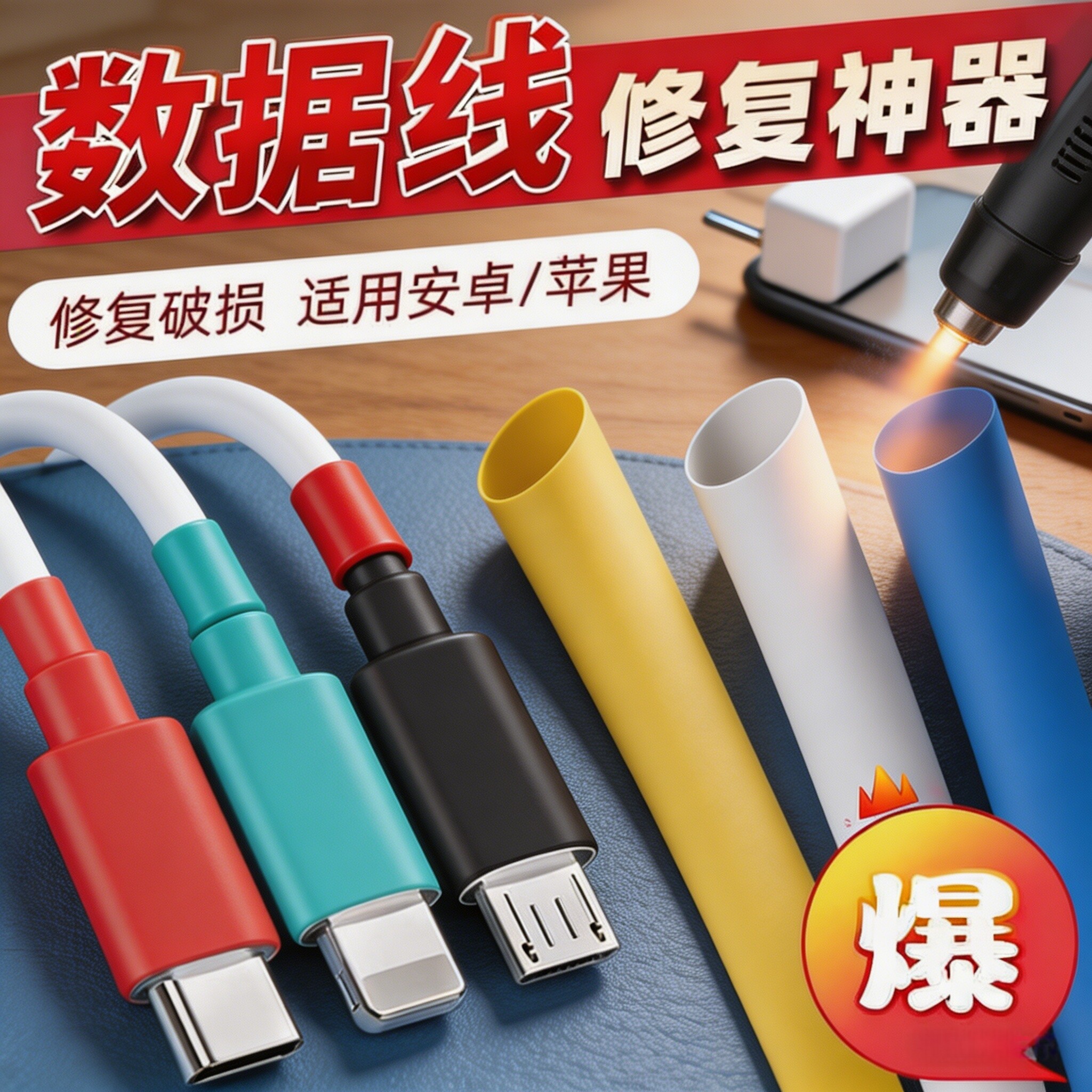 热缩管绝缘收缩套管数据线修复