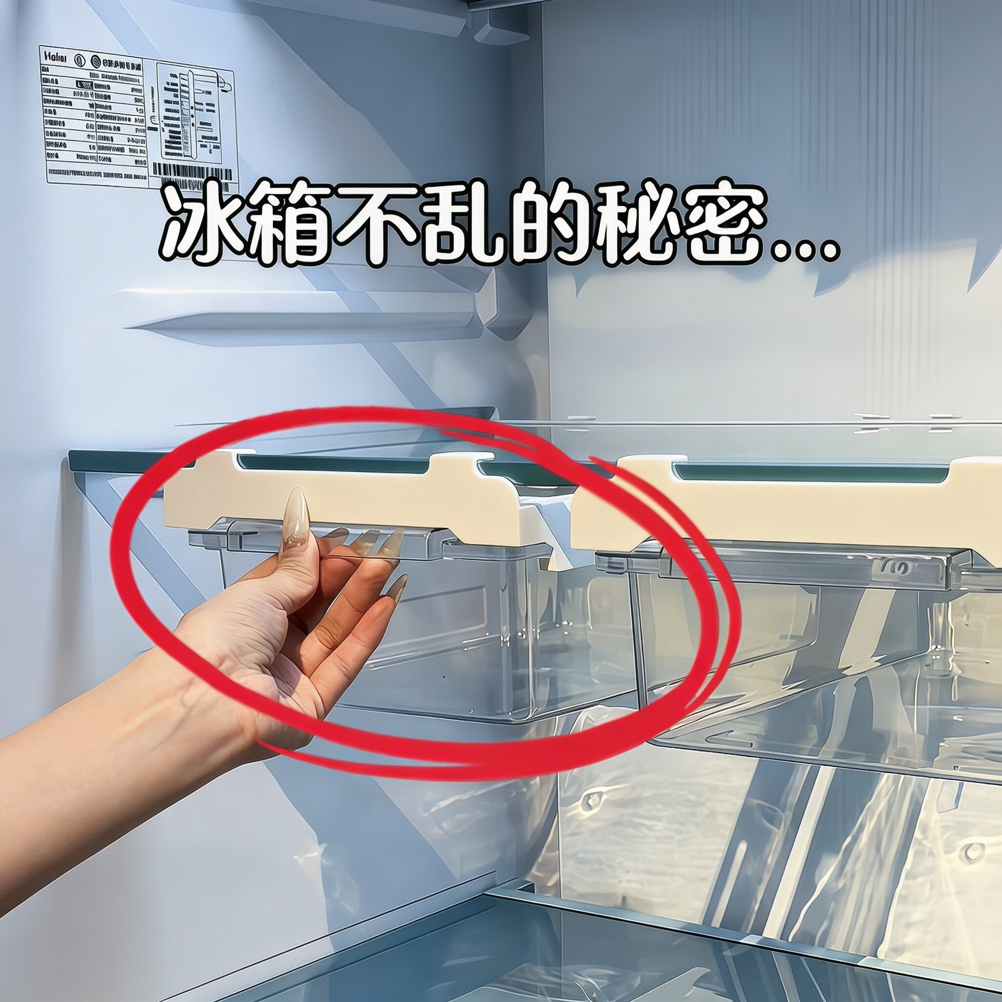 冰箱抽屉式挂篮分格收纳置物架