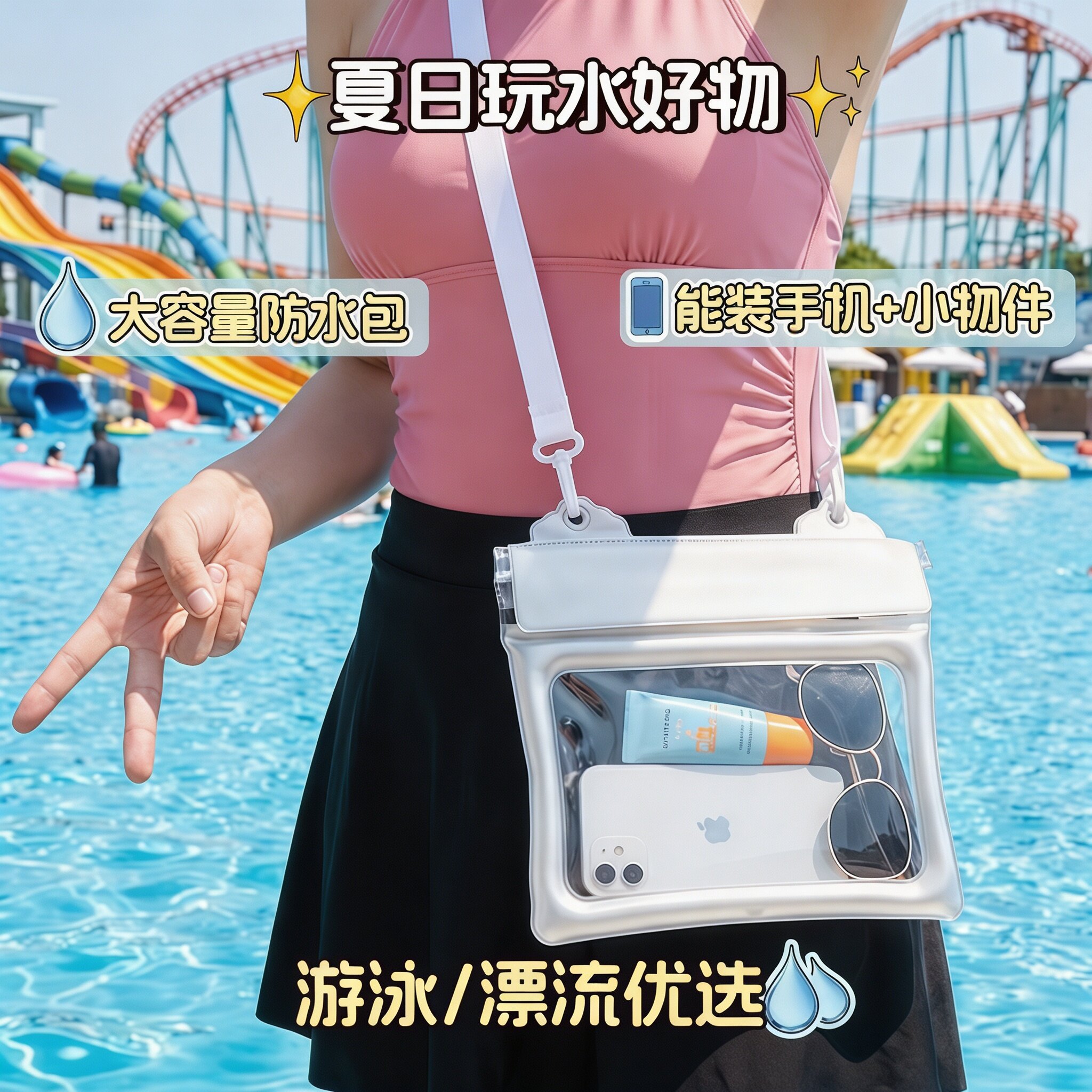 大容量可触屏游泳手机防水袋