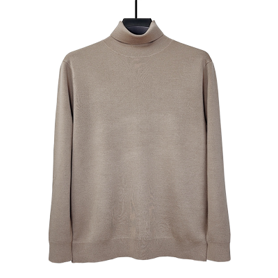 套头100%羊毛可翻高领精纺