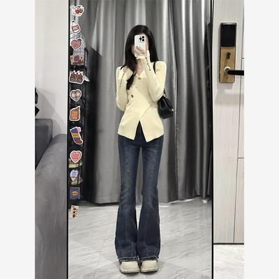 不规则纯欲又显瘦V领毛