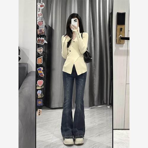 不规则纯欲又显瘦V领毛