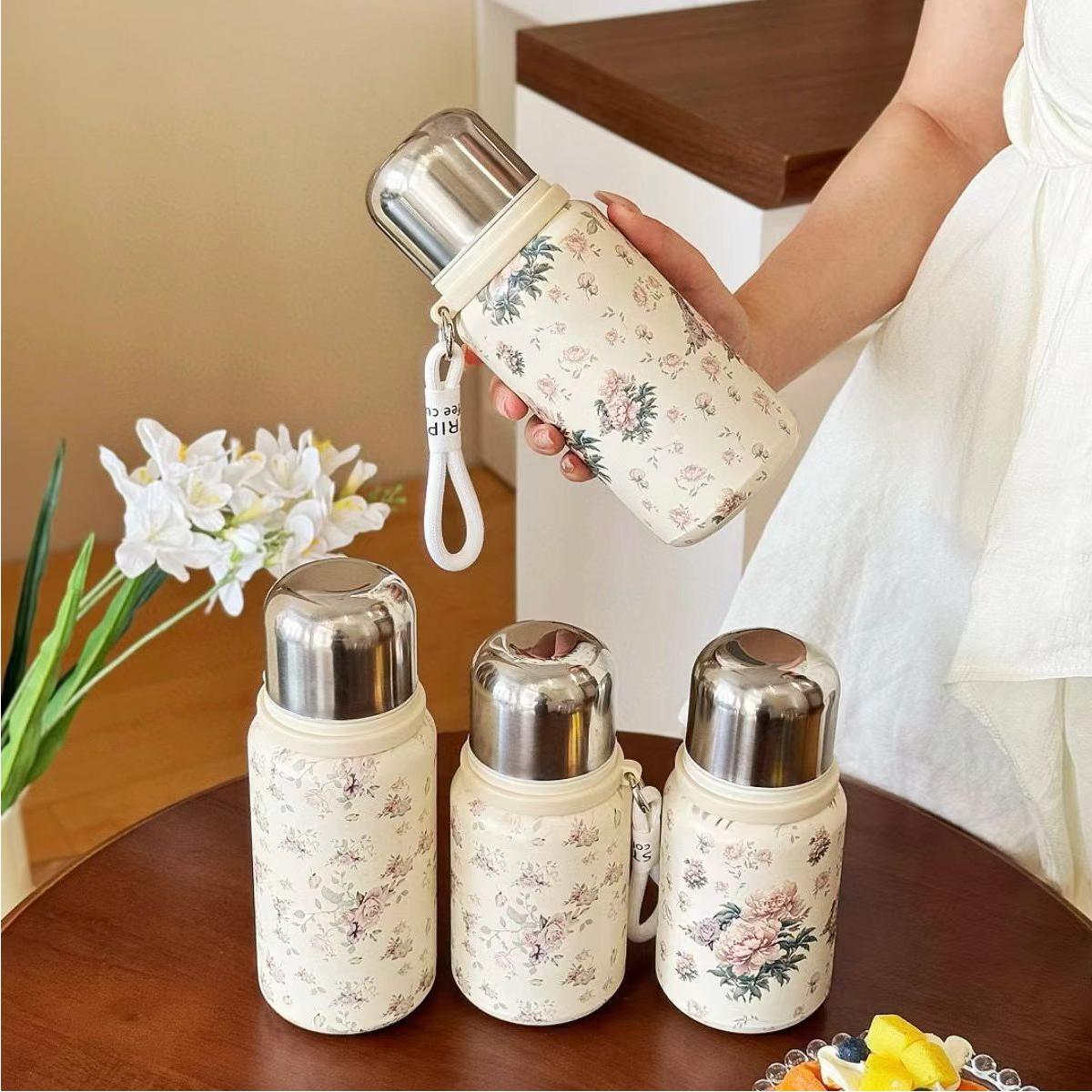 316不锈钢保温杯女生水杯高颜值轻奢大容量杯子户外茶杯国风