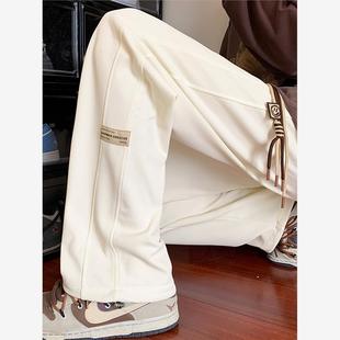 裤子男春秋款运动卫裤2024新款美式宽松直筒潮牌痞帅炸街休闲长裤