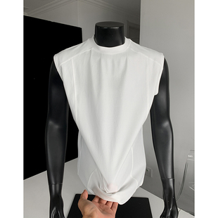 冰丝无袖 男士 薄款 小领口正肩夏季 T恤凉感 健身房运动速干背心美式