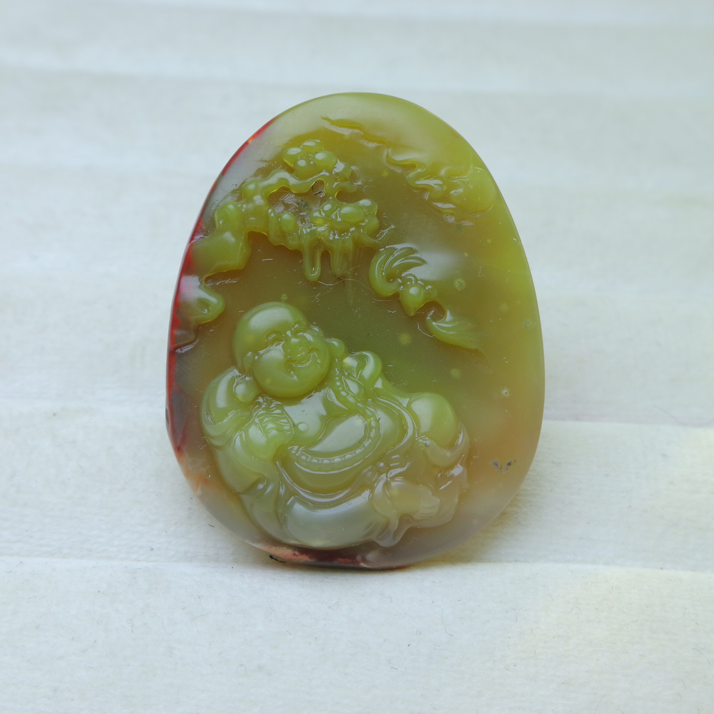 凉山盐源玛瑙福在眼前弥勒佛吊坠男女挂件项链送男朋友礼物新款