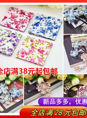diy碎花和风辅料正方形原创发夹