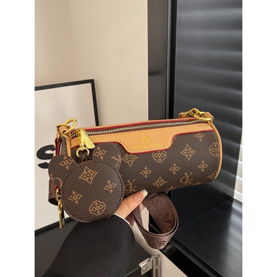 CITEX LV官方旗舰店轻奢小众老花圆筒包小包包女2025新款时尚枕头