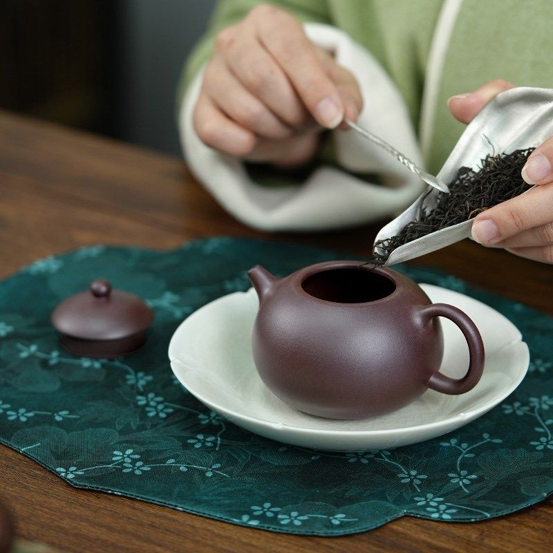 优选 宜兴手工紫砂壶茶壶家用茶具李晓璐紫O泥豆蔻西施190cc