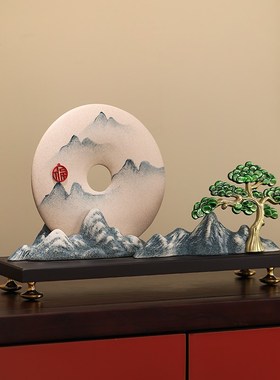 精选铜新中式摆件平安扣z家居客厅书柜博古架桌面办公室软装