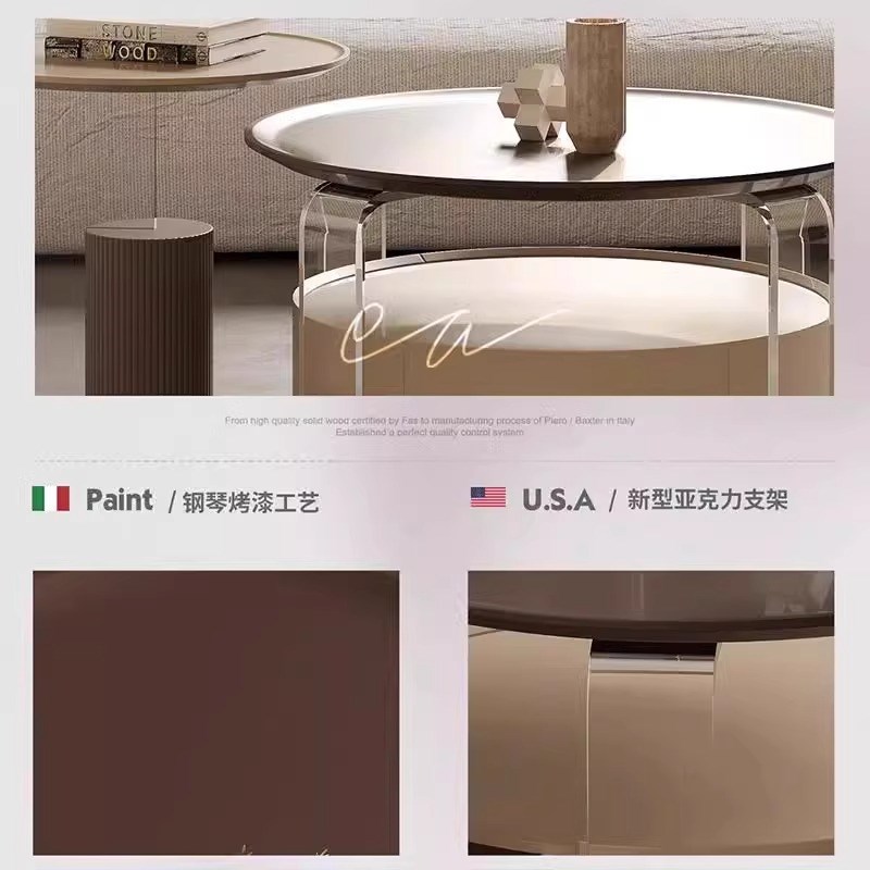 优选意式极简精致小圆茶几客厅家用小户型现代P简约轻奢高级感设