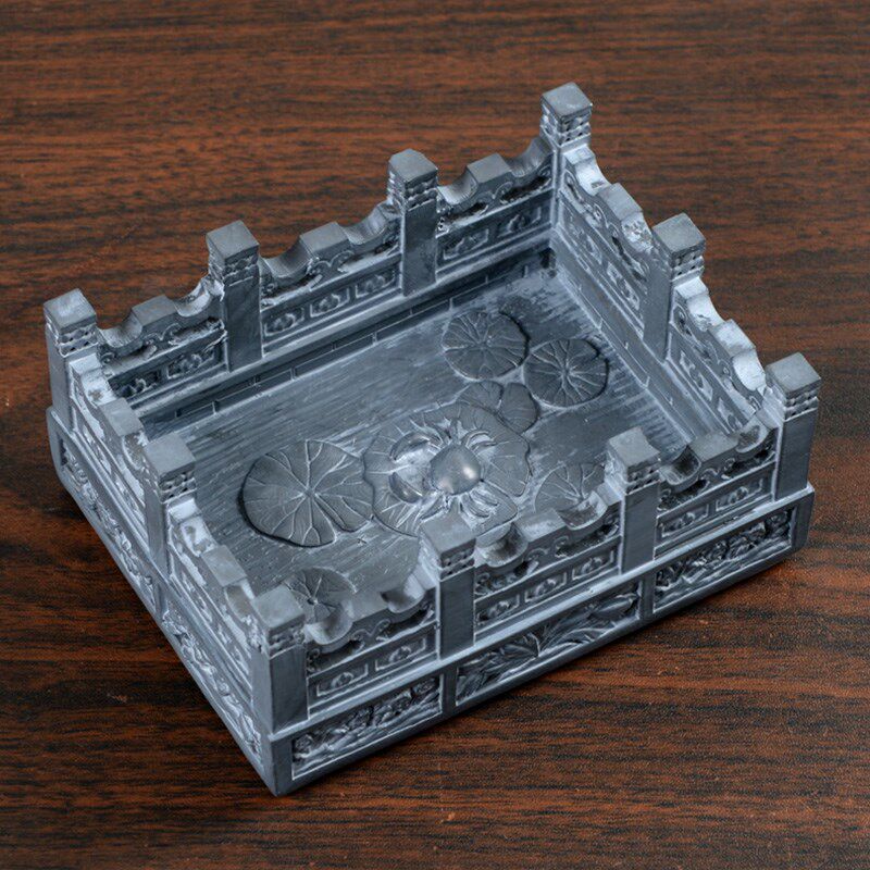 优选创意中式古典建筑模型工艺品烟灰缸个性家R居办公室桌面装饰