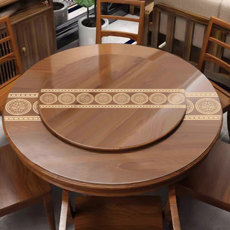 精选新中式圆形jPVC透明餐桌垫转盘圆桌桌布防水防油防烫免洗餐桌,居家布艺,桌布,淘宝优惠券,粉丝福利购,淘宝优惠卷