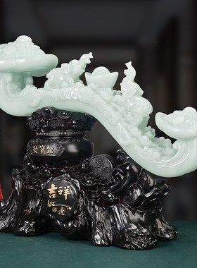 精选禅韵玉如意摆件大p号创意玄关装饰工艺品中式客厅乔迁新居礼