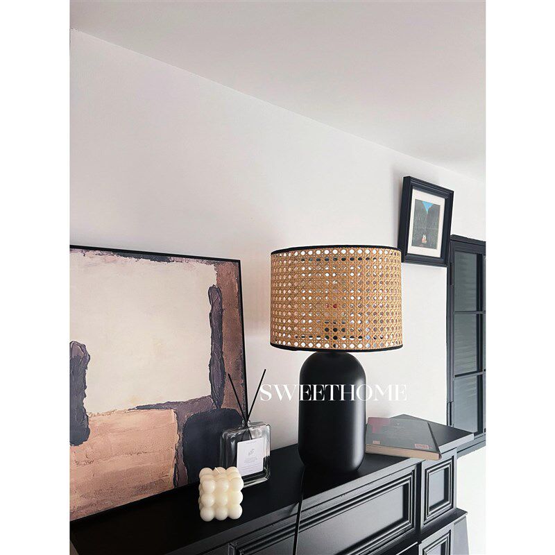 优选SweetHome *侘寂藤编 复古中古轻奢N客厅新中式装饰卧室床头